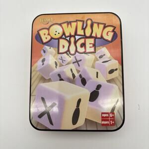 2002 BOWLING DICE Game by Fundex Box Tin. Very Good Condition
